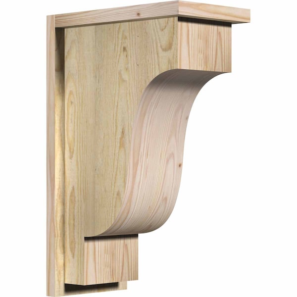 Ekena Millwork Newport Rough Sawn Corbel w/Backplate, Douglas Fir, 8"W x 14"D x 22"H COR08X14X22NEW01RDF - main